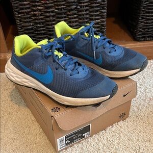 Nike Blue and Lime Athletic Sneakers